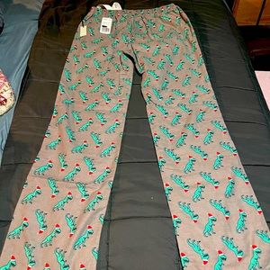 T-Rex Christmas PJ pants